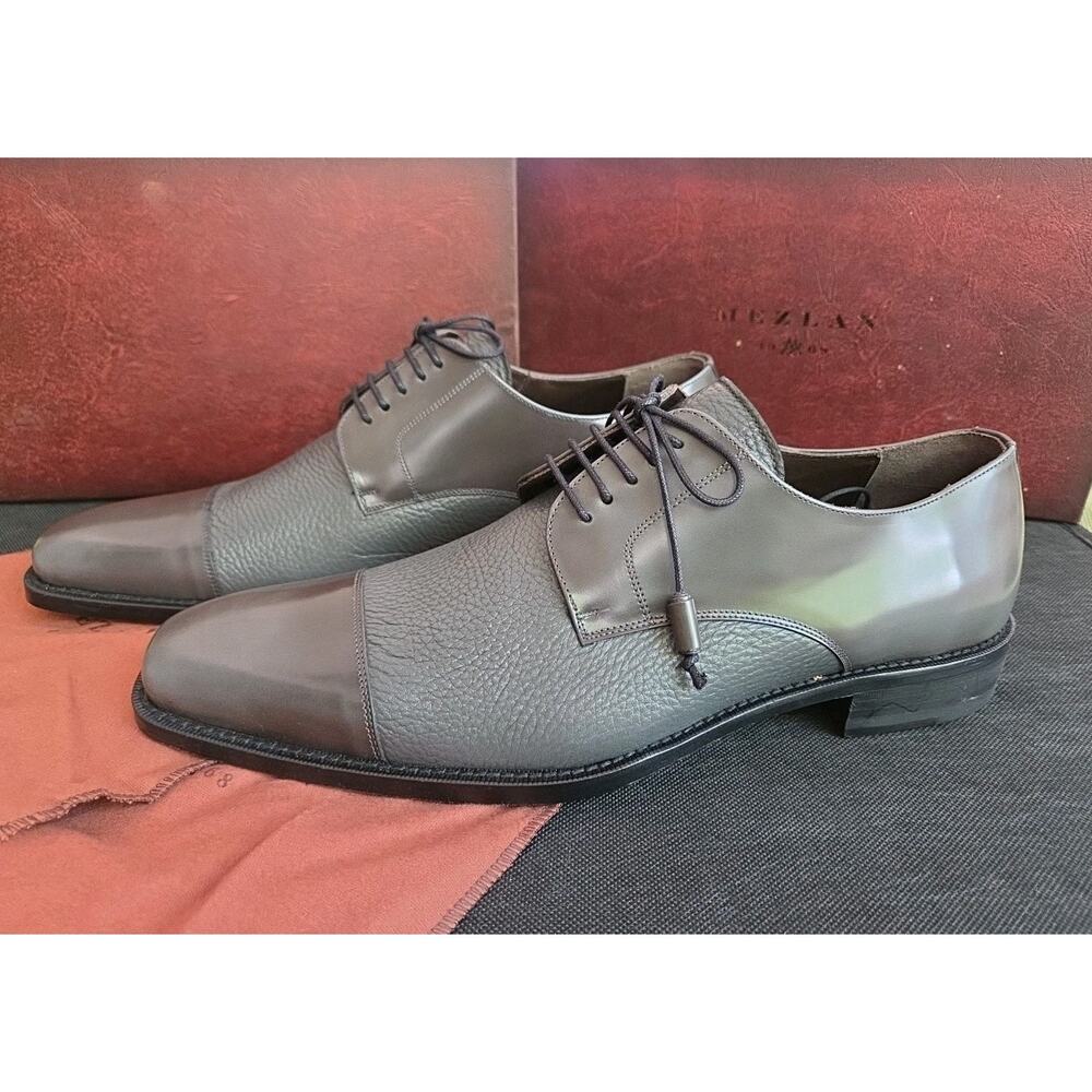 Mezlan SOKA 15089 Real Deerskin Oxford Dress Shoe Size 12 M Color Gray (Spain)